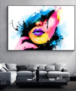 Colorful Abstract Girl Face Pop Art 1
