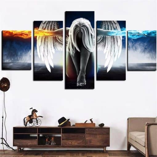 Ice and Fire Demons Wall Art Printed on Canvas