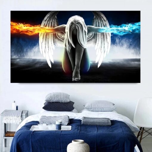 Ice and Fire Demons Wall Art Printed on Canvas