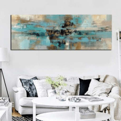 Light Blue Abstract Oil Painting