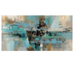 Light Blue Abstract Oil Painting Printed on Canvas