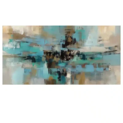 Light Blue Abstract Oil Painting Printed on Canvas