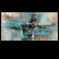 Light Blue Abstract Oil Painting Printed on Canvas