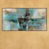 Light Blue Abstract Oil Painting Printed on Canvas