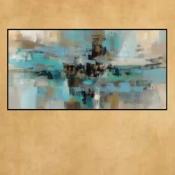 Light Blue Abstract Oil Painting Printed on Canvas