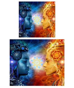 Art Canvas Painting Shiva and Sati Print on Canvas