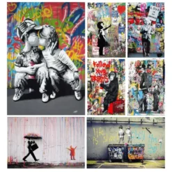 Banksy Still Life Great Abstract Graffiti Paintings Printed on Canvas