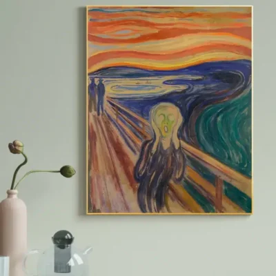 Famous Abstract Oil Painting Scream by Edvard Munch Print on Canvas
