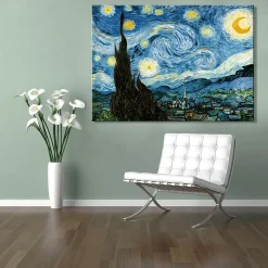 Famous Painting Starry Night by Vincent Van Gogh 1889