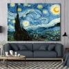 Famous Painting Starry Night by Vincent Van Gogh Printed on Canvas