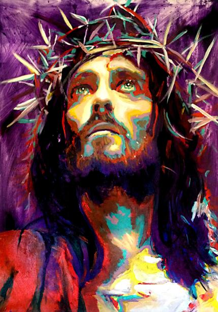 Abstract Painting of Jesus - Prints on Canvas