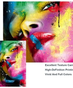 Colorful Girl Face Painting art printed on canvas