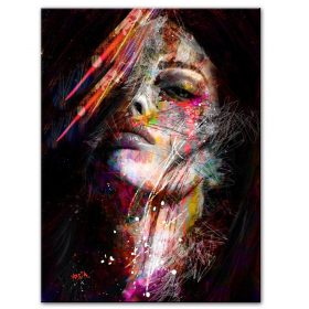 Abstract Art Painting Colorful Woman Face Graffiti Prints on Canvas