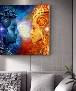 Art Canvas Painting Tantra Shiva and Sati Print on Canvas