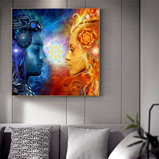 Art Canvas Painting Tantra Shiva and Sati Print on Canvas
