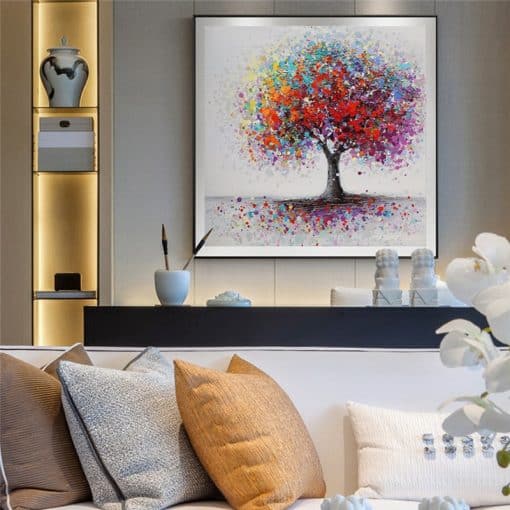 Beautiful Abstract Colorful Tree Painting, Prints on Canvas