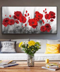 Poppies flower Canvas Paintings On The Wall Art Posters And Prints Red Flowers Canvas Art Wall Pictures For Bed Room Cuadros