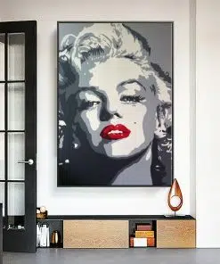 Marilyn Monroe Red Lips Painting Printed on Canvas