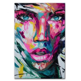 Abstract Art Painting Colorful Woman Face Graffiti Prints on Canvas