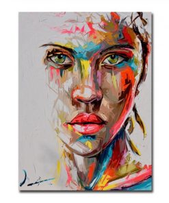 Abstract Art Painting Colorful Woman Face Graffiti Prints on Canvas