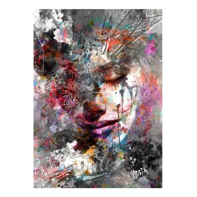 Abstract Art Painting Colorful Woman Face Graffiti Prints on Canvas