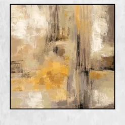 HD Yellow Gray Abstract Oil Painting Print on Canvas