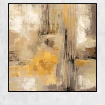 HD Yellow Gray Abstract Oil Painting Print on Canvas