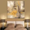 HD Yellow Gray Abstract Oil Painting Print on Canvas
