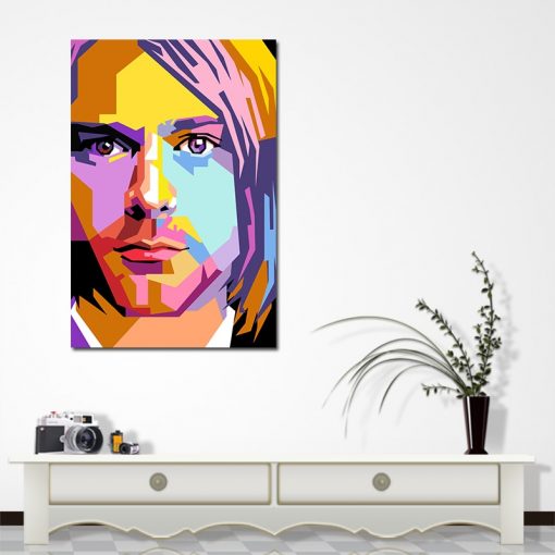 Music Star Poster Kurt Cobain Rock Music Singer Oil Painting HD Print Wall Art Pictures for Living Room Home Decor
