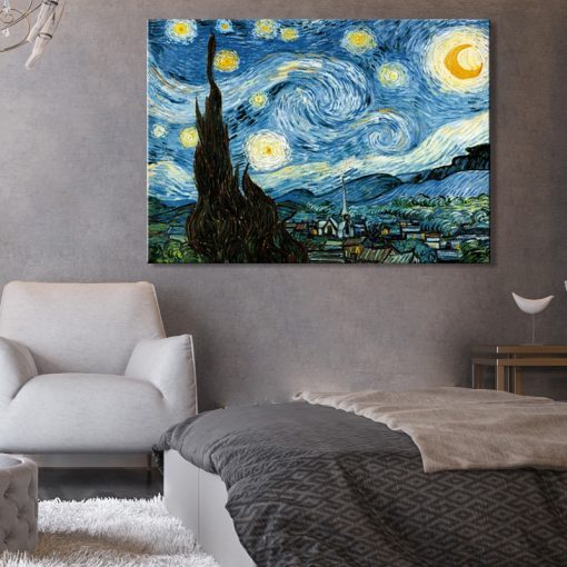 Famous Art Painting Van Gogh Starry Night Prints on Canvas