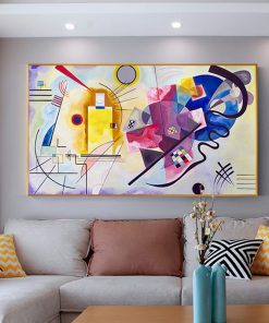 Abstract Kandinsky Canvas Painting Famous Paintings Red Yellow Blue Poster Print Classic Wall Art Picture For Living Room Decor
