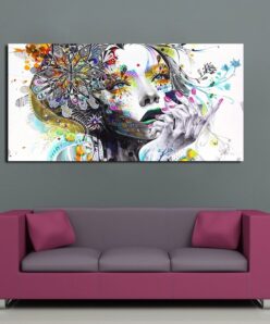 AAVV Wall Art Girl With Flowers Oil Painting Poster And Prints Painting On Canvas No Frame Pictures Decor For Living Room