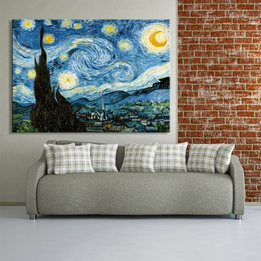 Famous Art Painting Van Gogh Starry Night Prints on Canvas