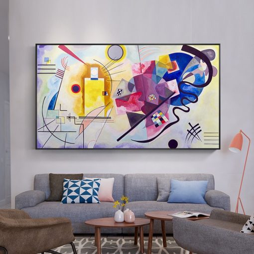 Abstract Kandinsky Canvas Painting Famous Paintings Red Yellow Blue Poster Print Classic Wall Art Picture For Living Room Decor