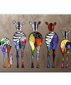 Canvas Prints Abstract Colorful Zebra Painting