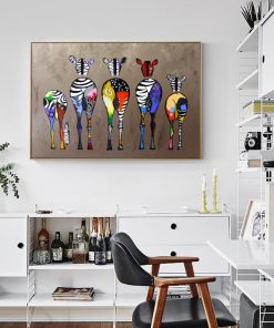Canvas Prints Abstract Colorful Zebra Painting