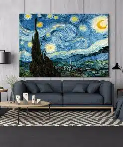 Famous Painting Starry Night by Vincent Van Gogh Printed on Canvas