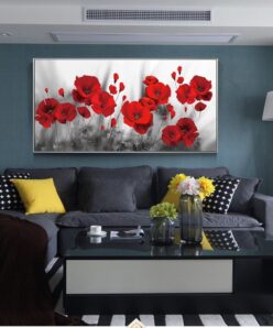 Poppies flower Canvas Paintings On The Wall Art Posters And Prints Red Flowers Canvas Art Wall Pictures For Bed Room Cuadros
