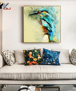 Abstract Watercolor Hummingbird Decorative Oil Painting on Canvas Posters and Prints Cuadros Wall Art Pictures For Living Room