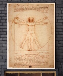 The Vitruvian Man by Leonardo da Vinci Drawing Art Paintings Print On Canvas Posters And Prints Famous Art Pictures Home Decor