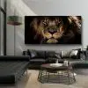 African Lion Head Art Printed on Canvas