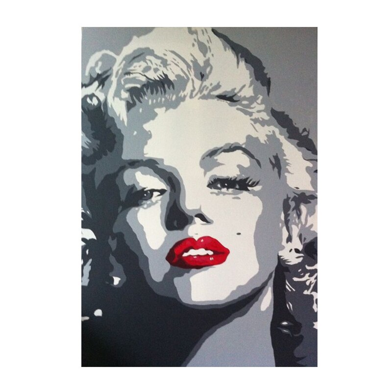 Marilyn Monroe Red Lips Painting Printed on Canvas • CanvasPaintArt