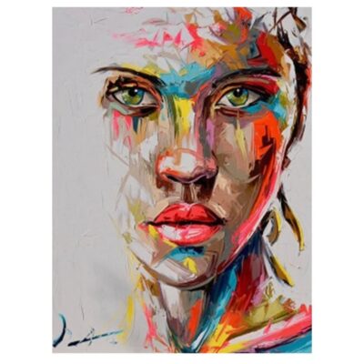 Kyara Art Paintings Colorful Women Face Graffiti Printed on Canvas - Image 4