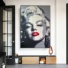 Marilyn Monroe Red Lips Painting Printed on Canvas