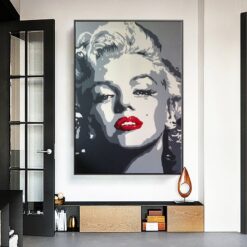 Marilyn Monroe Red Lips Painting Printed on Canvas