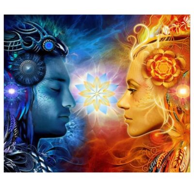 Art Canvas Painting Shiva and Sati Print on Canvas - Image 3