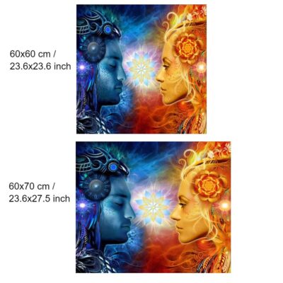 Art Canvas Painting Shiva and Sati Print on Canvas - Image 2