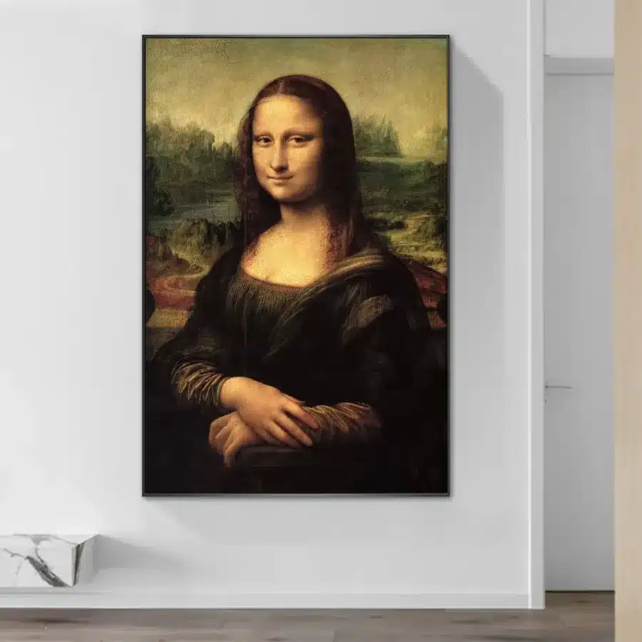 Smile Of Mona Lisa by Leonardo da Vinci Famous Painting Printed on Canvas