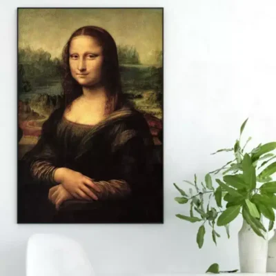 Smile Of Mona Lisa by Leonardo da Vinci Famous Painting Printed on Canvas