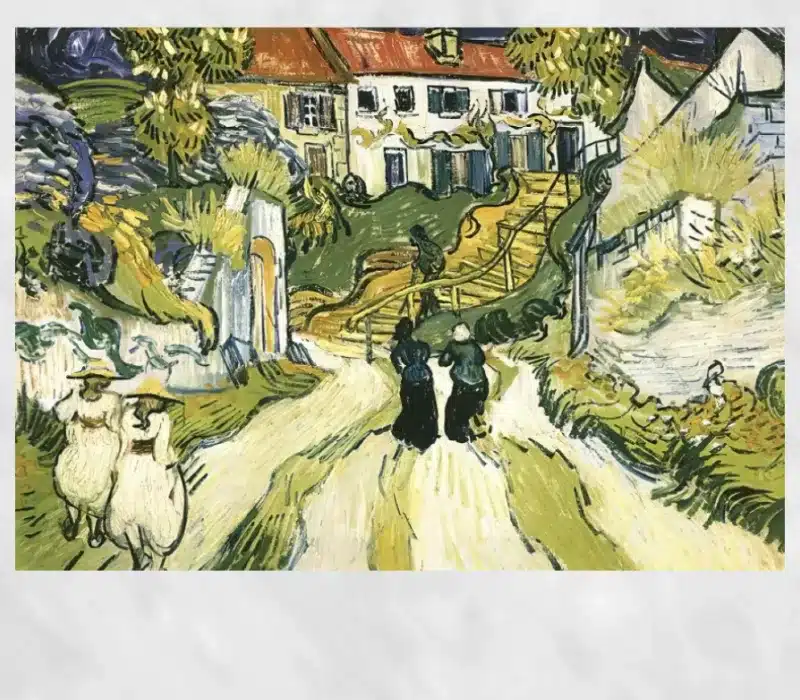 Village Street and Steps in Auvers with Figures by Vincent van Gogh